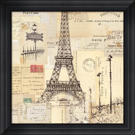 Framed Paris Collage II Print