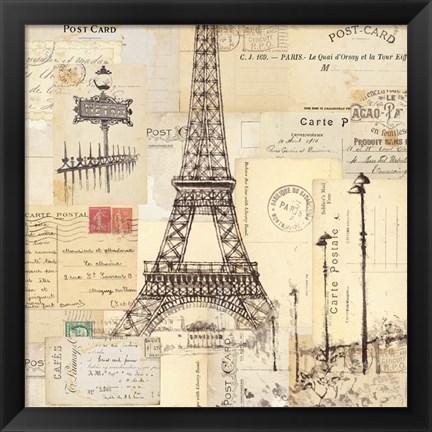 Framed Paris Collage II Print