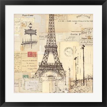 Framed Paris Collage II Print