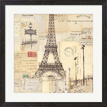 Framed Paris Collage II Print