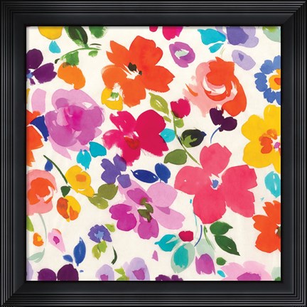 Framed Bright Florals  I Print