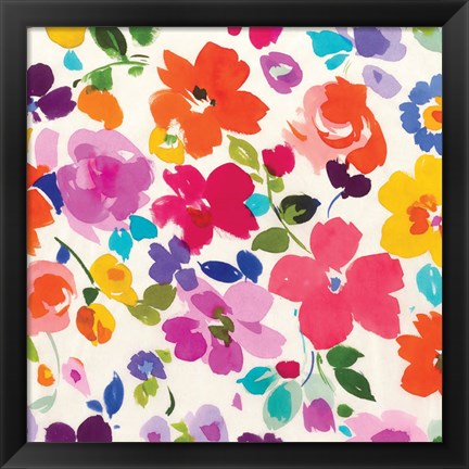 Framed Bright Florals  I Print