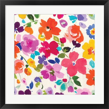 Framed Bright Florals  I Print