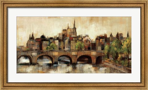 Framed Paris Bridge II Spice Print