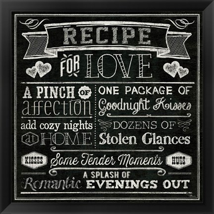 Framed Thoughtful Recipes III Print