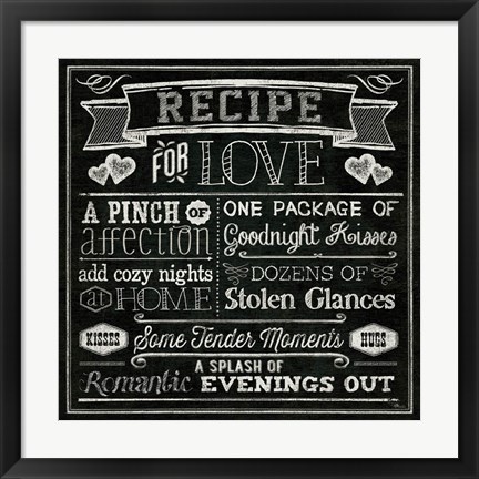 Framed Thoughtful Recipes III Print