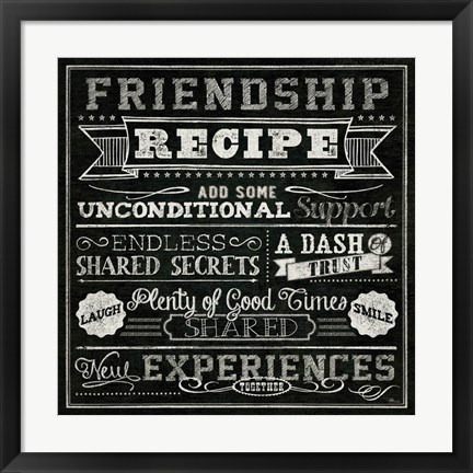 Framed Thoughtful Recipes IV Print