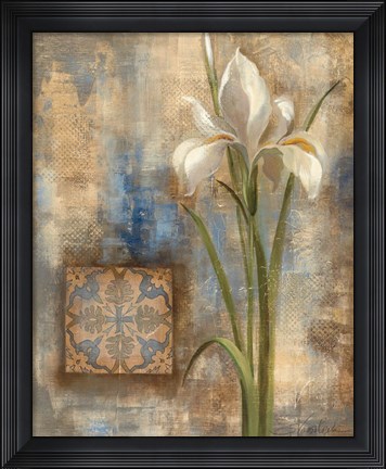 Framed Iris and Tile Print