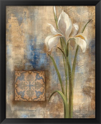 Framed Iris and Tile Print