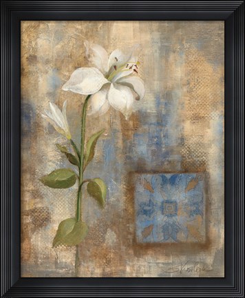 Framed Lily and Tile Print