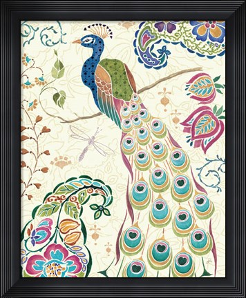 Framed Peacock Fantasy III Print