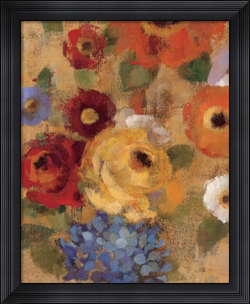 Framed Jacquard Floral I Print