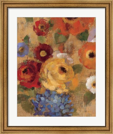 Framed Jacquard Floral I Print