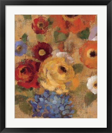 Framed Jacquard Floral I Print