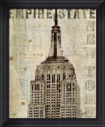 Framed Vintage NY Empire State Building Print