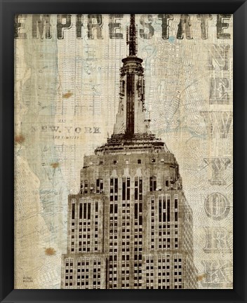 Framed Vintage NY Empire State Building Print