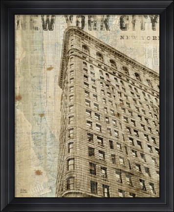 Framed Vintage NY Flat Iron Print