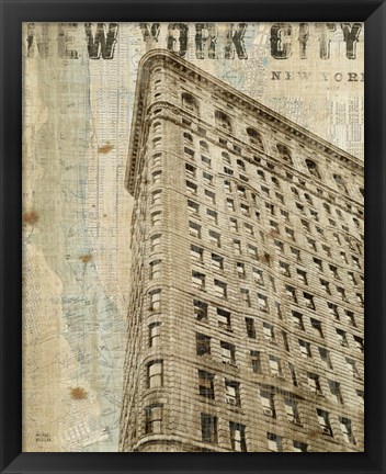 Framed Vintage NY Flat Iron Print