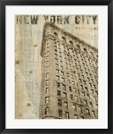 Framed Vintage NY Flat Iron Print