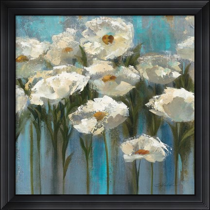 Framed Anemones by the Lake Sq Print