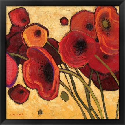 Framed Poppies Wildly I Print