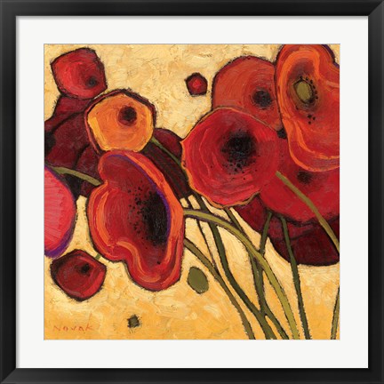 Framed Poppies Wildly I Print