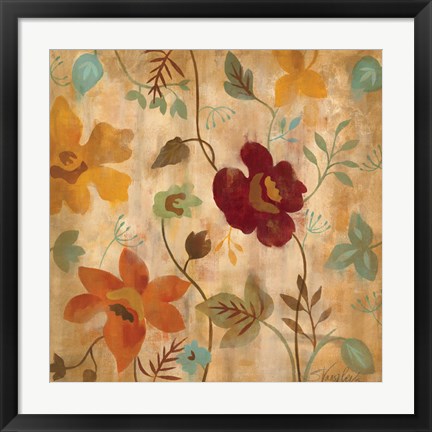 Framed Antique Embroidery I Print