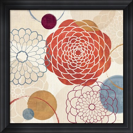 Framed Abstract Bouquet I Print