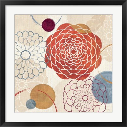 Framed Abstract Bouquet I Print