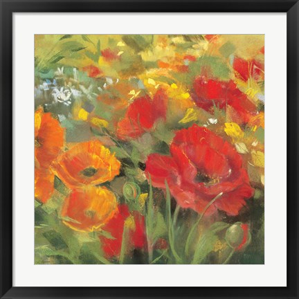 Framed Oriental Poppy Field I Print