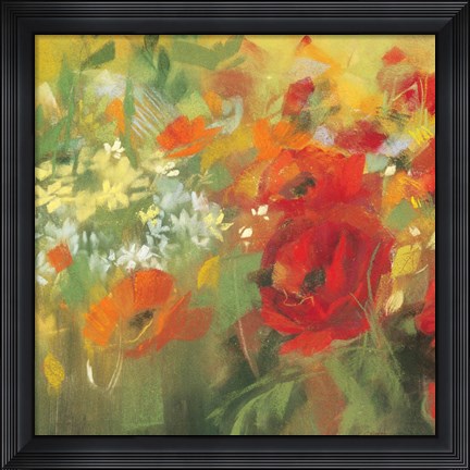 Framed Oriental Poppy Field II Print