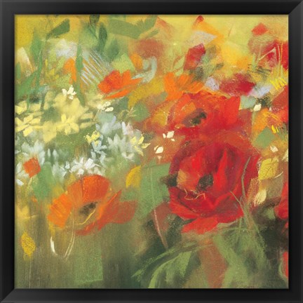 Framed Oriental Poppy Field II Print