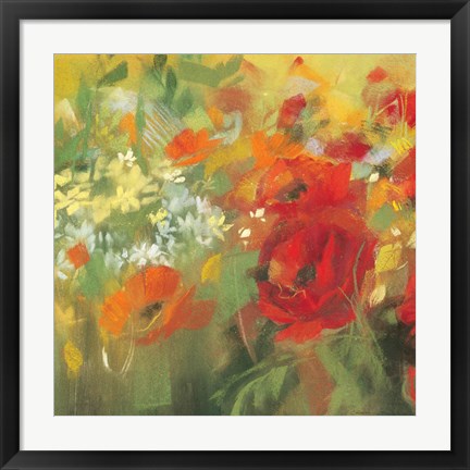 Framed Oriental Poppy Field II Print