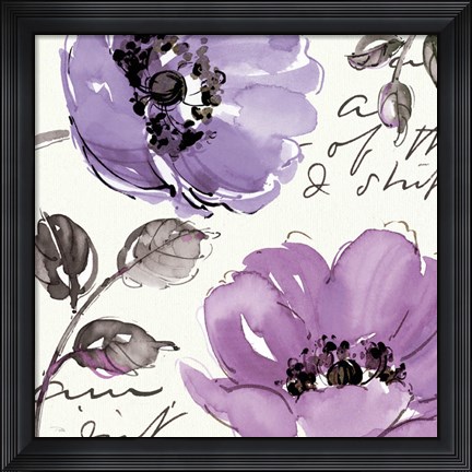 Framed Floral Waltz Plum II Print