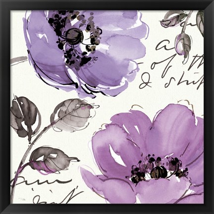 Framed Floral Waltz Plum II Print