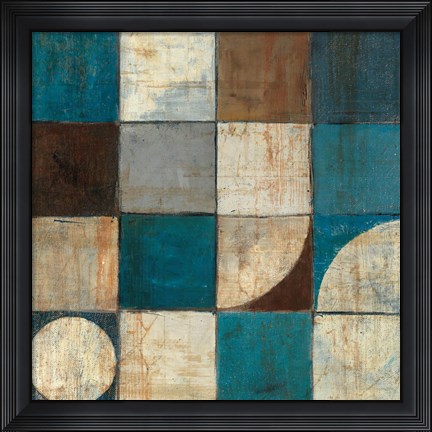 Framed Tango Detail I - Blue Brown Print