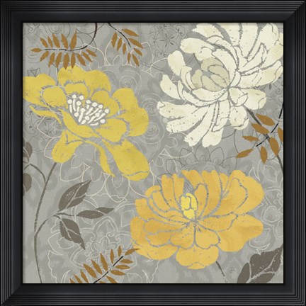 Framed Morning Tones Gold I Print