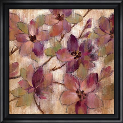 Framed Magenta Branch II Print