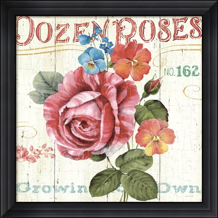 Framed Rose Garden II Print