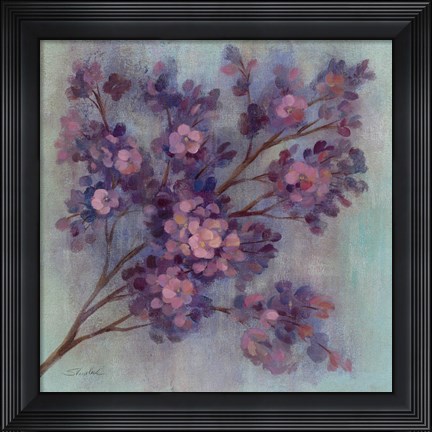 Framed Twilight Cherry Blossoms I Print