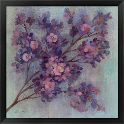 Framed Twilight Cherry Blossoms I Print