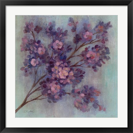 Framed Twilight Cherry Blossoms I Print