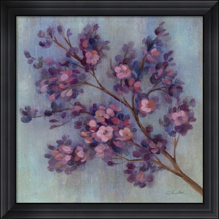 Framed Twilight Cherry Blossoms II Print