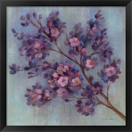 Framed Twilight Cherry Blossoms II Print