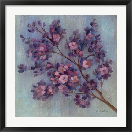 Framed Twilight Cherry Blossoms II Print