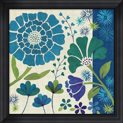 Framed Blue Garden II Print