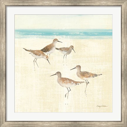 Framed Sand Pipers Square I Print