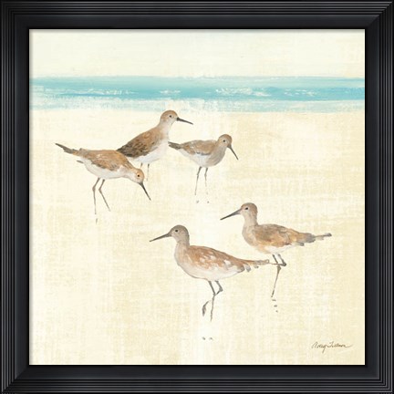 Framed Sand Pipers Square I Print