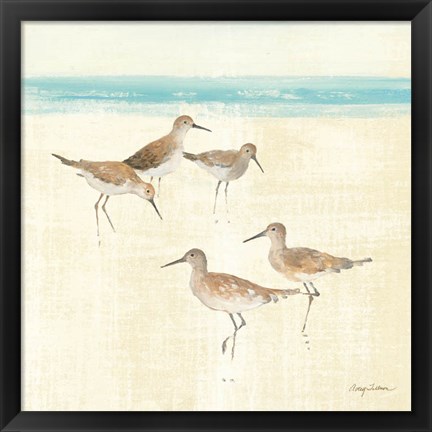 Framed Sand Pipers Square I Print