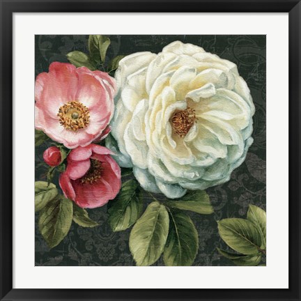 Framed Floral Damask II Print